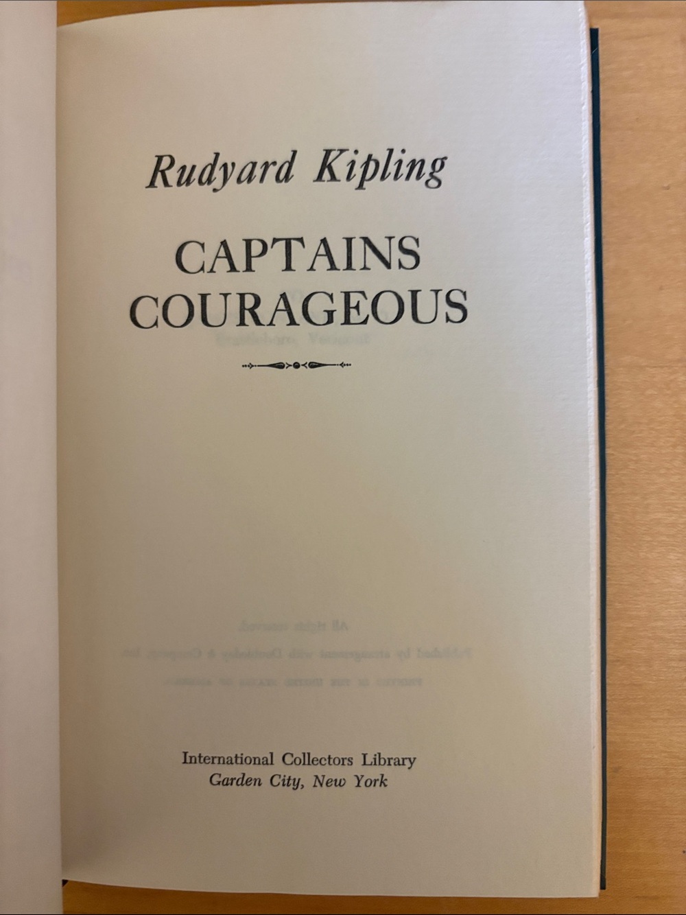 Rudyard Kipling "Captains Courageous" Hardcover Book - International Collectors